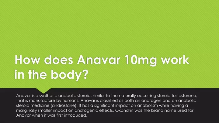 how does anavar 10mg work in the body