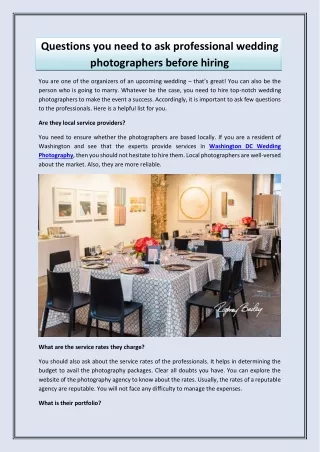 questions you need to ask professional wedding