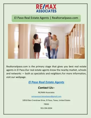 El Paso Real Estate Agents | Realtorselpaso.com