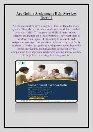 are online assignment help services useful
