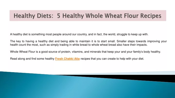 healthy diets 5 healthy whole wheat flour recipes