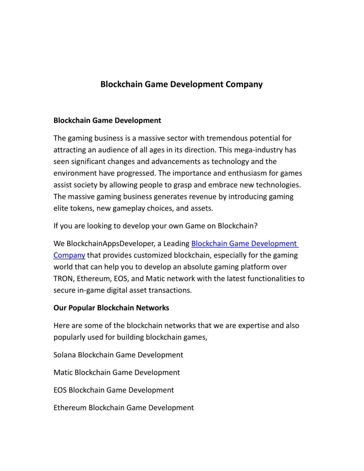 blockchain game development company