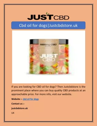 Cbd oil for dogs|Justcbdstore.uk