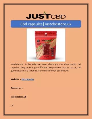 Cbd capsules|Justcbdstore.uk