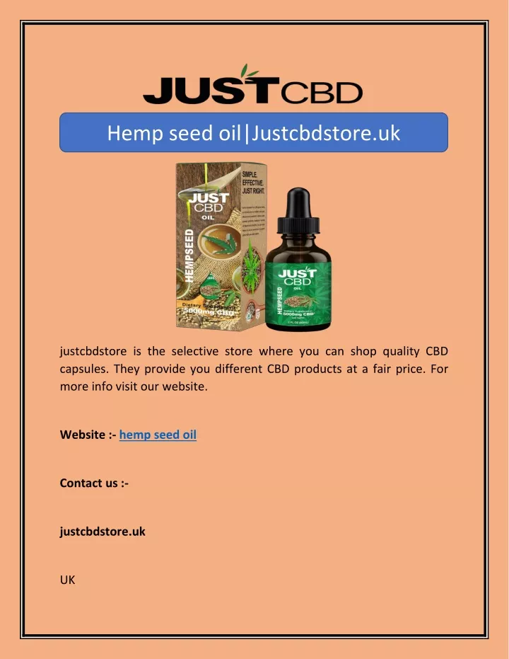 hemp seed oil justcbdstore uk