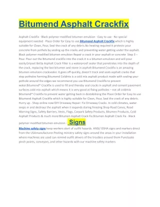 bitumend asphalt crackfix