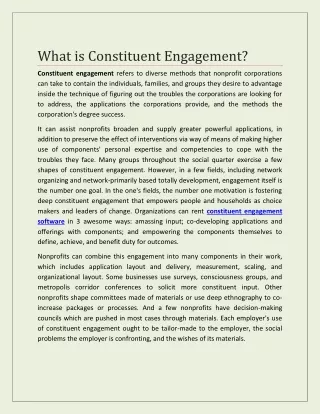 What is Constituent engagement