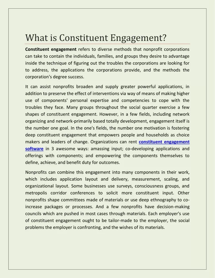 what is constituent engagement