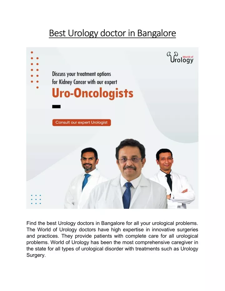 best urology doctor in bangalore best urology