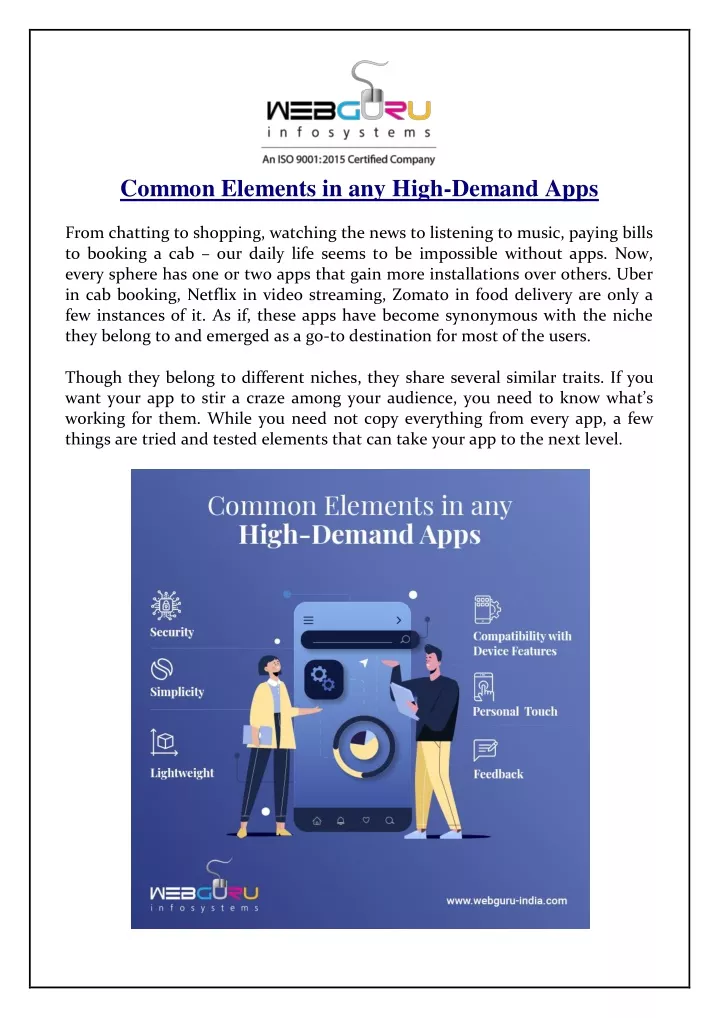 common elements in any high demand apps