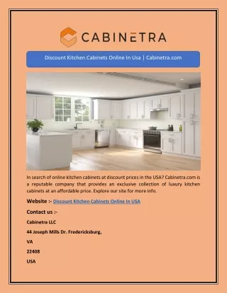 Discount Kitchen Cabinets Online In Usa | Cabinetra.com