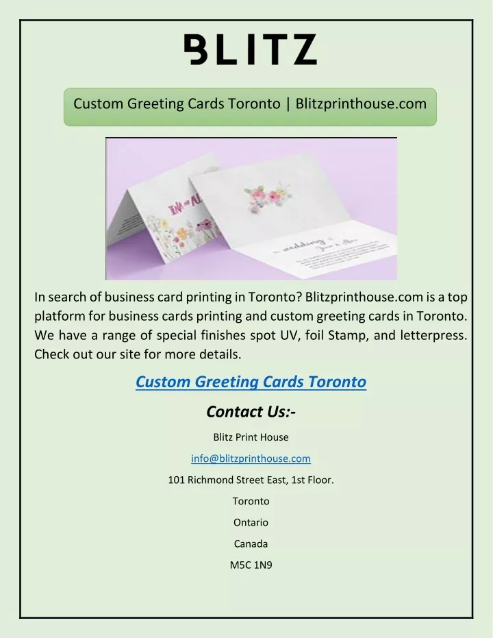 custom greeting cards toronto blitzprinthouse com