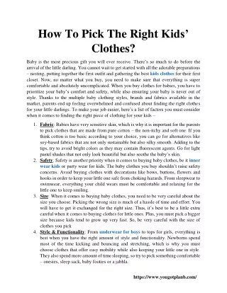 how to pick the right kids clothes