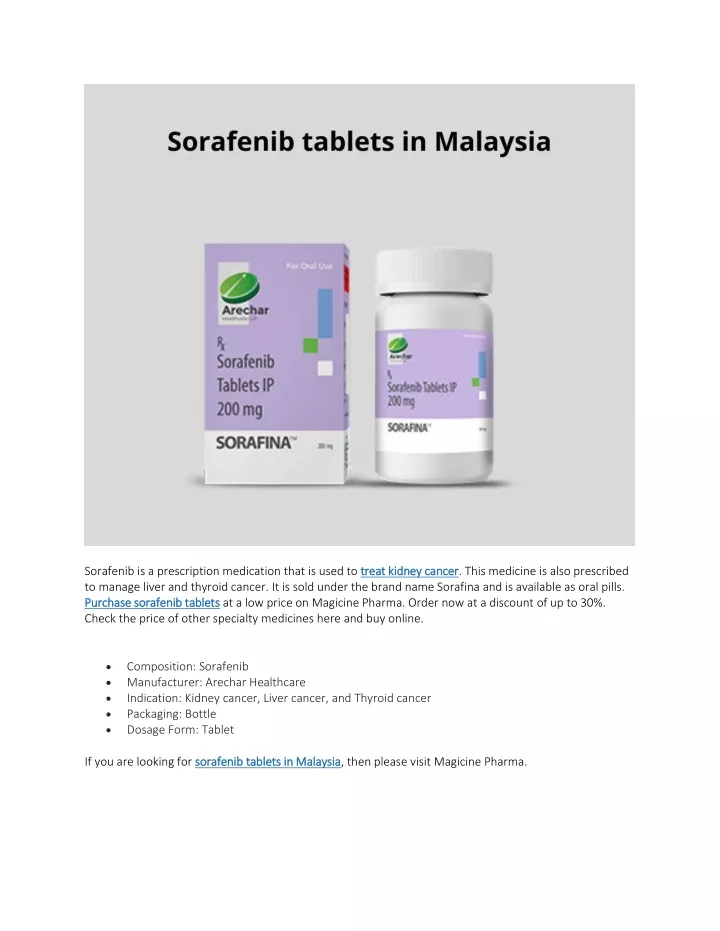 sorafenib is a prescription medication that