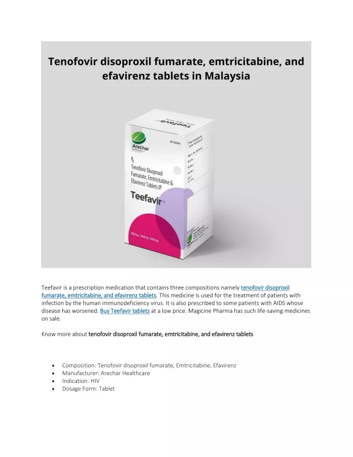 teefavir is a prescription medication that