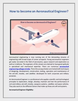 how to become an aeronautical engineer