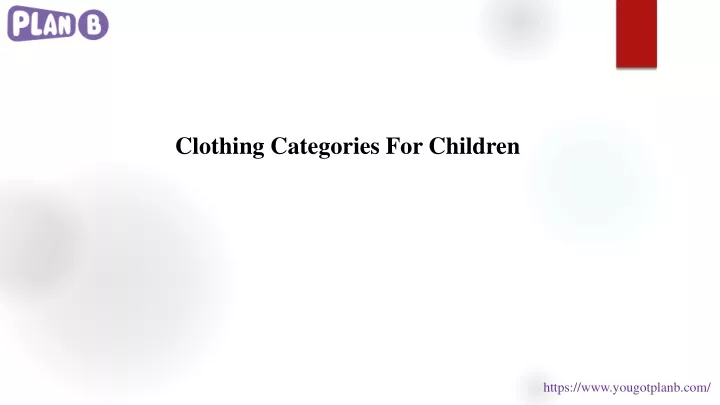 clothing categories for children