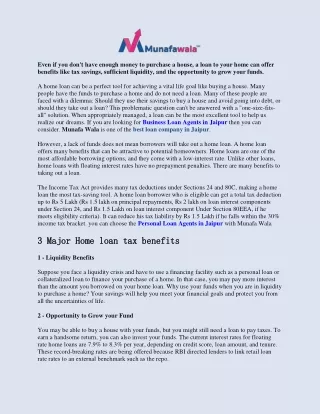 3 Major Home loan tax benefits