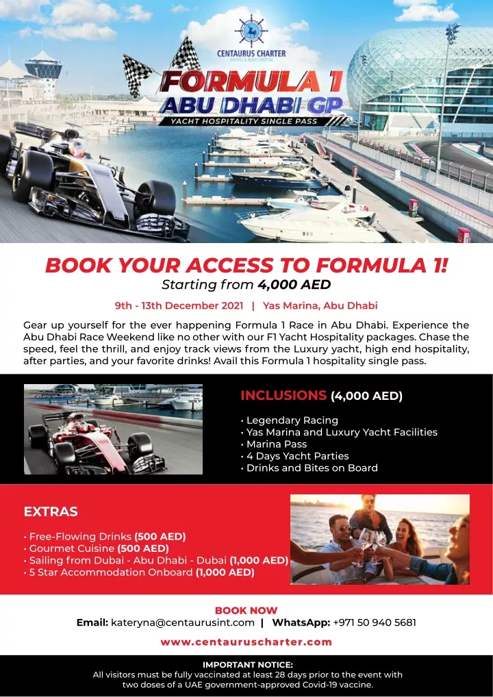 book your access to formula 1 starting from