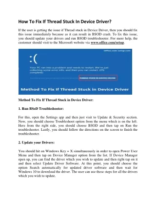 how to fix if thread stuck in device driver