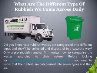 What Are The Different Type Of Rubbish We Come Across Daily