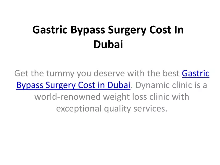 gastric bypass surgery cost in dubai
