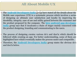 all about mobile ux