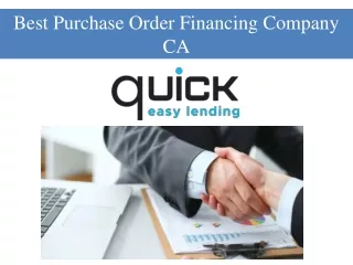 Best Purchase Order Financing Company CA