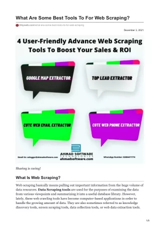 what are some best tools to for web scraping