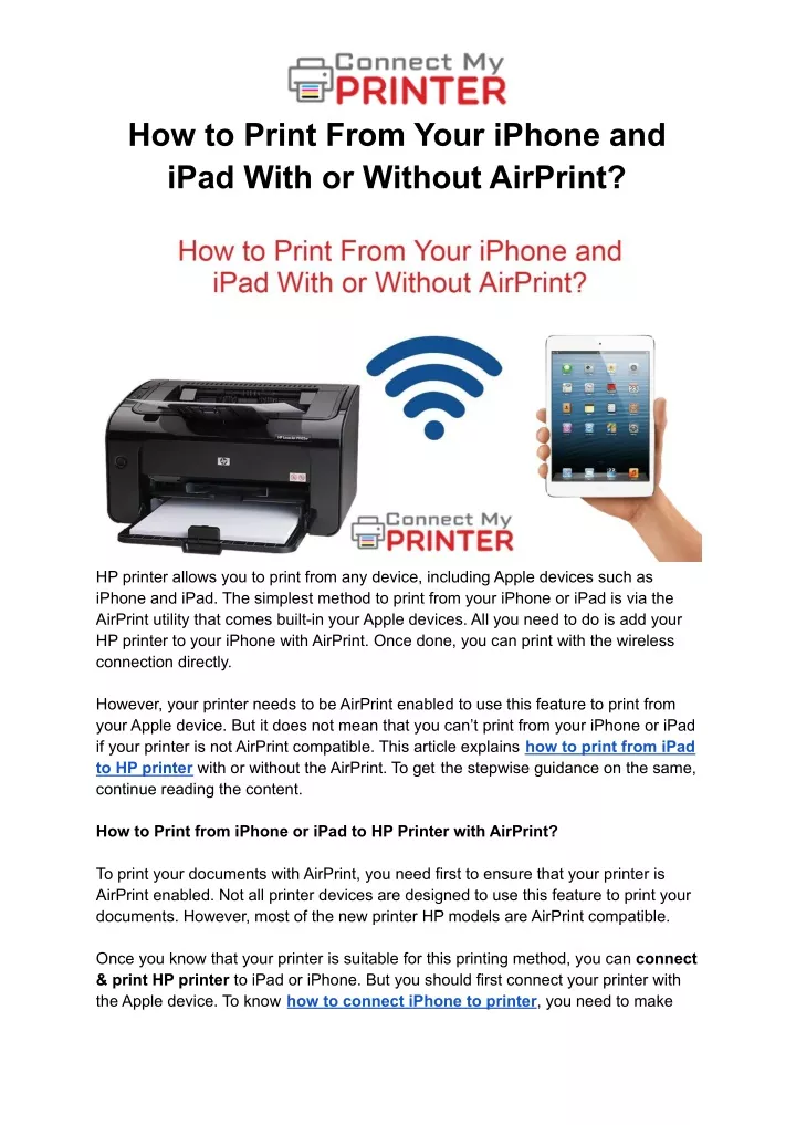 how to print from your iphone and ipad with