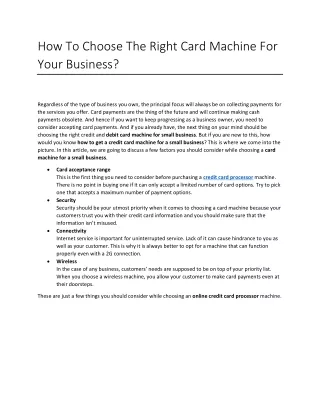 how to choose the right card machine for your