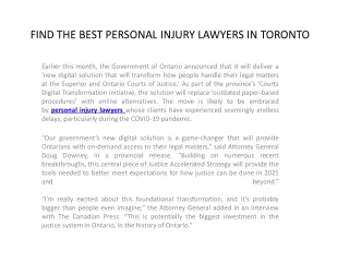 FIND THE BEST PERSONAL INJURY LAWYERS IN TORONTO