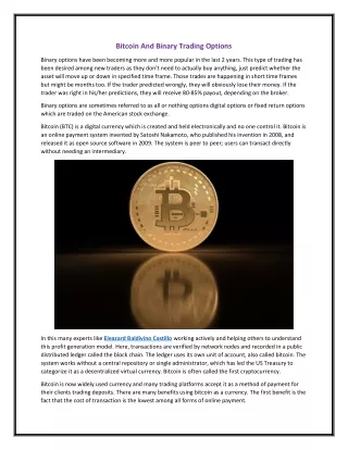 Bitcoin And Binary Trading Options
