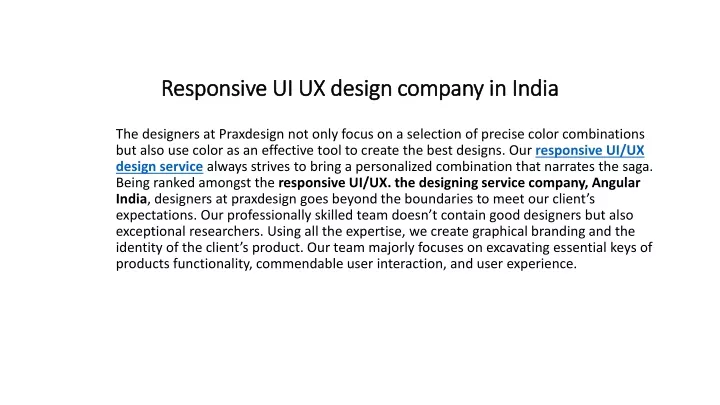 responsive ui ux design company in india