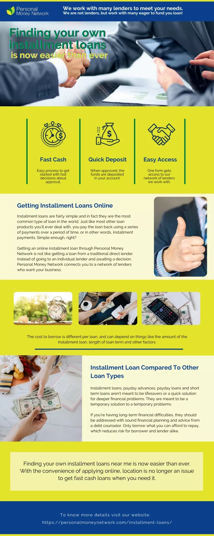 we work with many lenders to meet your needs
