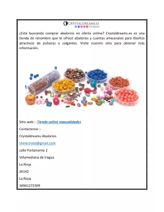 Tienda de manualidades online Crystaldreams.es