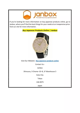 Buy Japanese Products Online  Janbox