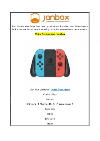 Order From Japan  Janbox