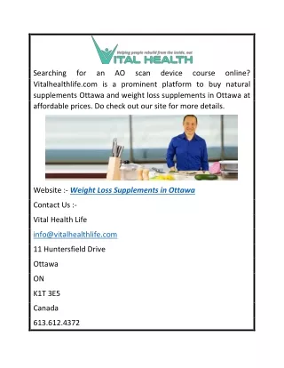 Weight Loss Supplements in Ottawa  Vitalhealthlife.com