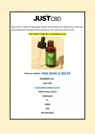 How Much Is Cbd Oil | justcbdstore.com