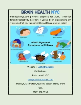 Adhd Diagnosis | Brainhealthnyc.com