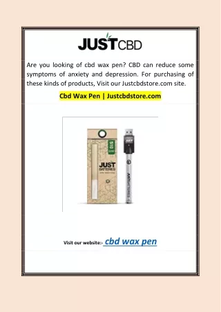 Cbd Wax Pen  Justcbdstore.com