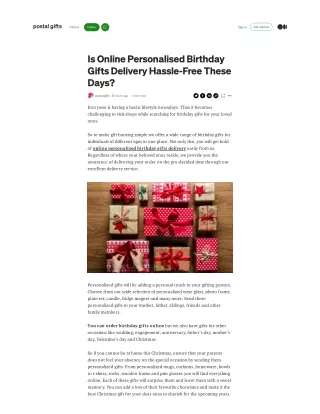 Is Online Personalised Birthday Gifts Delivery Hassle-Free These Days