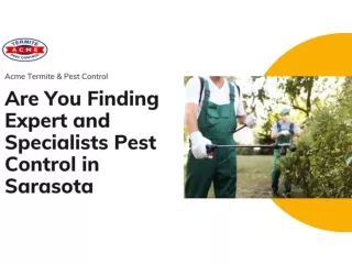 Are You Finding Expert and Specialists Pest Control in Sarasota