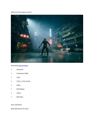 what are funny game names