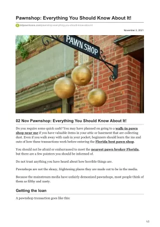 pawnshop everything you should know about it