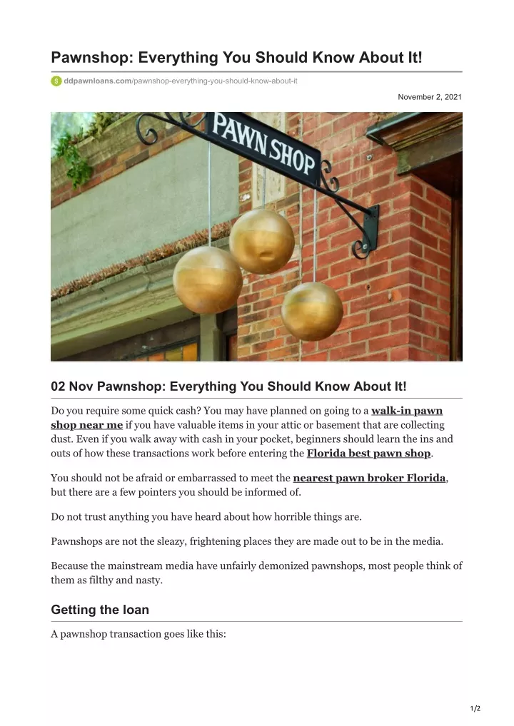 pawnshop everything you should know about it