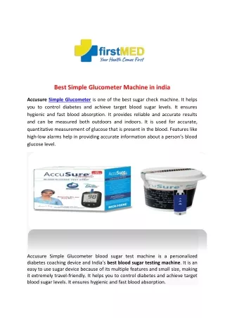 Best Simple Glucometer Machine in india