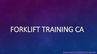 Forklift Training CA