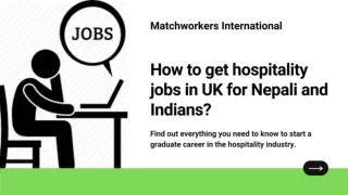 How to get hospitality jobs in UK for Nepali and Indians